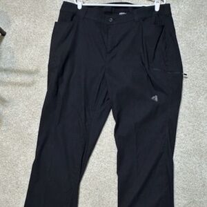 Eddie Bauer First Ascent Guide Pro Pants Solid Black 22W Short Quick Dry EUC